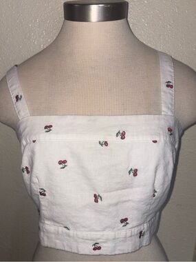 Forever 21 white linen crop top